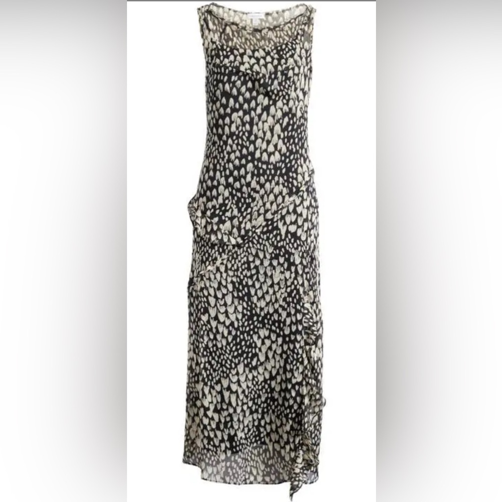 Topshop Black and White Printed Maxi Dress
